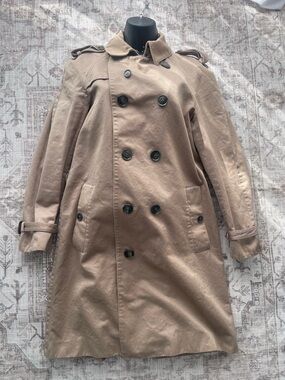 Burberry Tan Double-Breasted Trench Coat